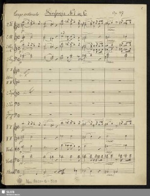 Sinfonie I C-dur op. 47.