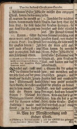 III. Von der Menschwerdung und Geburt Christi.