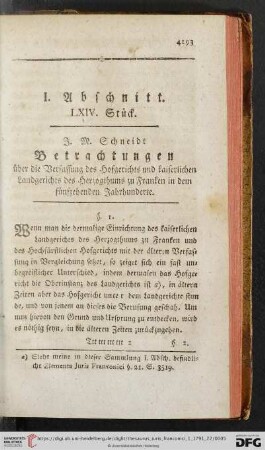 I. Abschnitt. LXIV. Stueck