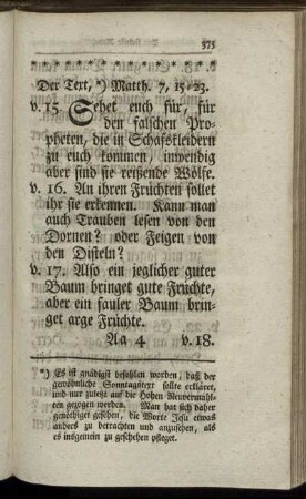 Der Text, Matth. 7, 15-23