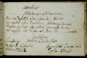 Johannes Gottl. Sonnenkalb. Lüneburg, 14.9.1750.