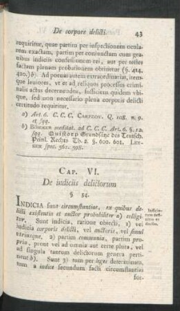Cap. VI. De indiciis delictorum