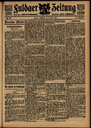 Zweite Ausgabe vom Samstag, den 13. Mai 1905.