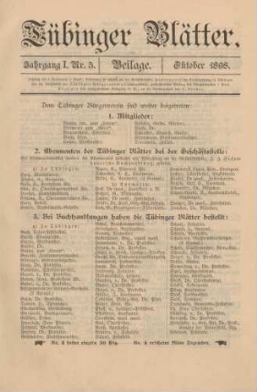 17-18 Mitglieder des Bürgervereins, Abonnenten und Leser der Tübinger Blätter