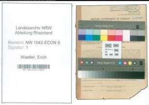 Entnazifizierung Erich Waelter , geb. 23.09.1920 ()