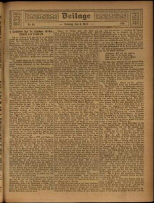 Zweite Ausgabe vom Sonntag, den 04. April 1920.