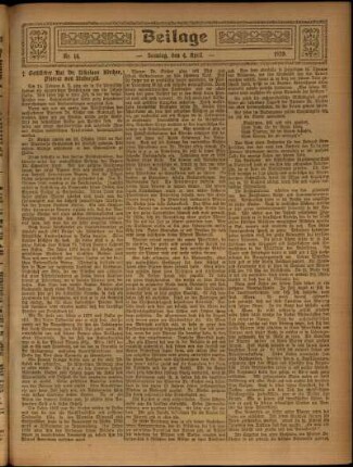 Zweite Ausgabe vom Sonntag, den 04. April 1920.
