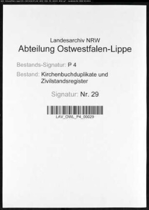 Zivilstandsregister der Munizipalität Bochum (G 1811). (Gemeinde: Bochum, Stadt)