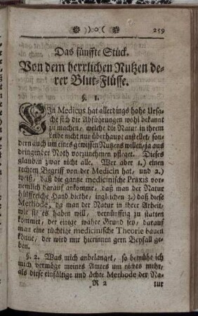 Das fünffte Stück. Von dem herrlichen Nutzen derer Blut- Flüsse.