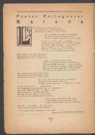 Balada : Poetas portuguezes