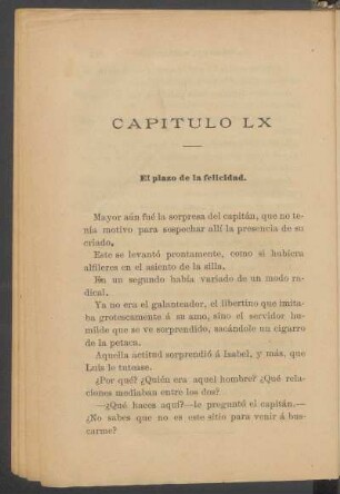 Capítulo LX - El plazo de la felicidad.