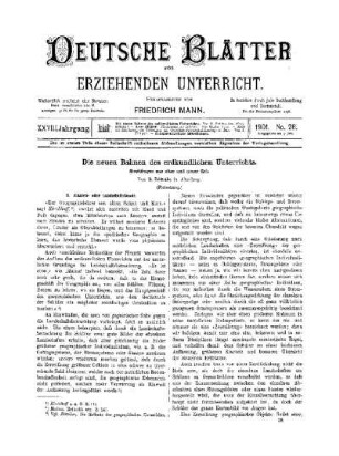 Die neuen Bahnen des erdkundlichen Unterrichts : (Fortsetzung)