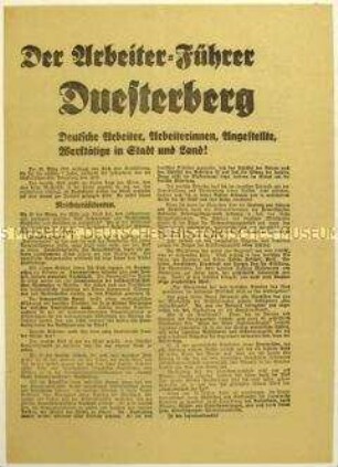 Aufruf des Stahlhelm zur Wahl von Theodor Duesterberg zum Reichspräsidenten 1932