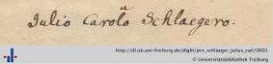 [Provenienz]: Schlaeger, Julius Carl