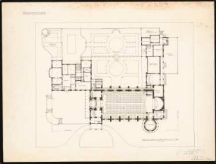Evangelische Kirche Schinkelwettbewerb 1904: Grundriss EG 1:200