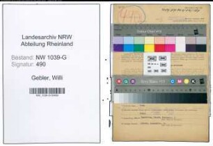 Entnazifizierung Willi Gebler , geb. 21.02.1899 (Versicherungsbeamter)