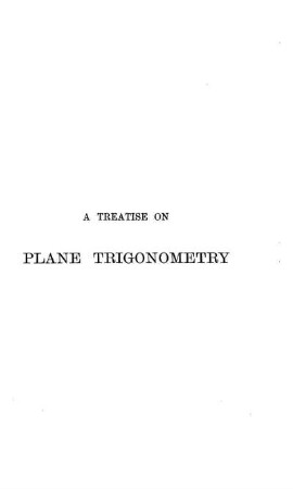 A Treatise on Plane Trigonometry