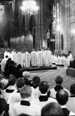 Freiburg: Münster, Priester, stehend