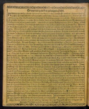 Erinnerung an den geneigten Leser.