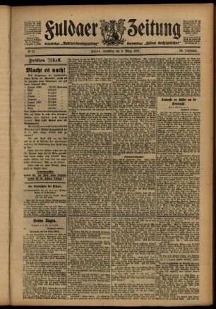 Dritte Ausgabe vom Samstag, den 09. März 1907.