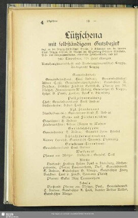Lützschena mit selbständigem Gutsbezirk