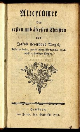 Alterthümer der ersten und ältesten Christen