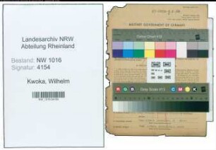 Entnazifizierung Wilhelm Kwoka , geb. 05.02.1904 (Kaufm.angest.)