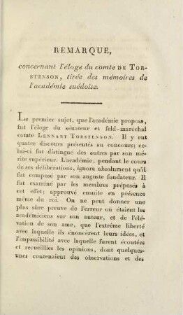 63-65, Remarque, concernant léloge du comte de Torstenson