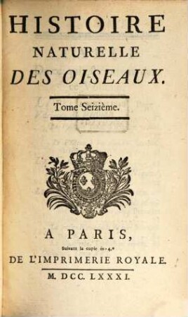 Histoire naturelle des oiseaux, T.16