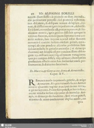 De Materia, & Generatione Arenae ab Aetna eiectae. Caput XV