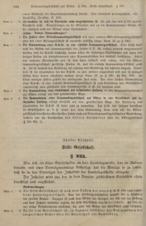 Fünfter Abschnitt. Stille Gesellschaft