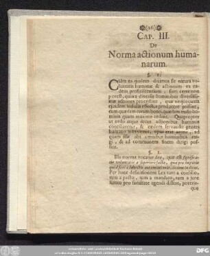 Cap. III. De Norma actionum humanarum.