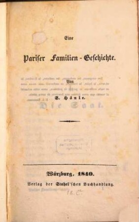 Eine Pariser Familien-Geschichte