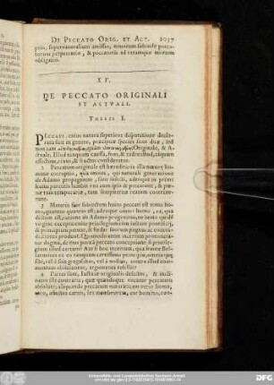 XV. De Peccato Originali Et Actuali.