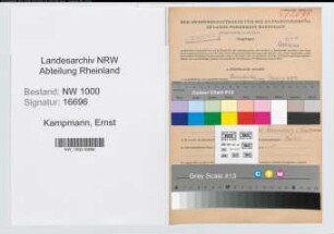 Entnazifizierung Ernst Kampmann, geb. 21.01.1905 (Zollsekretaer)