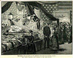 Grafik "THE BODIES LYING IN STATE AT THE BROOKLYN NAVY-YARD"