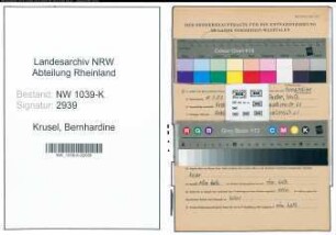 Entnazifizierung Bernhardine Krusel , geb. 11.03.1903 (Lehrerin)