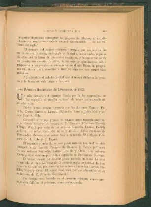 Los Premios Nacionales de Literatura de 1925