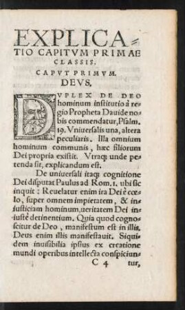 Explicatio Capitum Primae Classis.