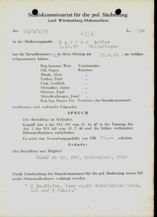 Sauter, Arthur