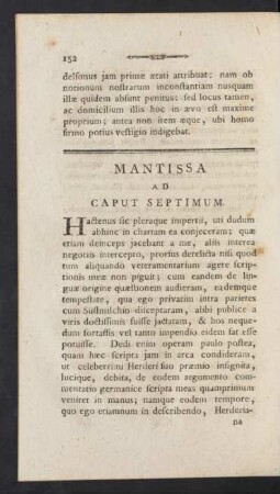 Mantissa Ad Caput Septimum