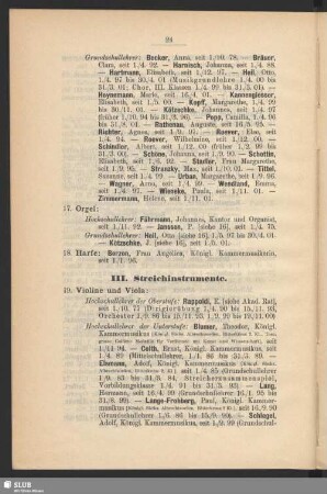 III. Streichinstrumente