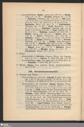 III. Streichinstrumente