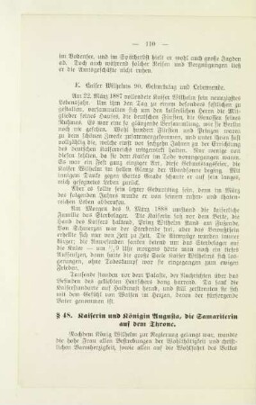 § 48. Kaiserin und Königin Augusta, die Samariterin auf dem Throne