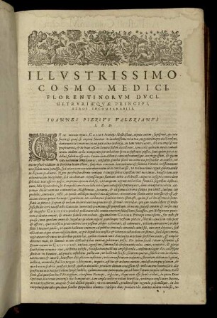 Illustrissimo Cosmo Medici, Florentinorum Duci [...]