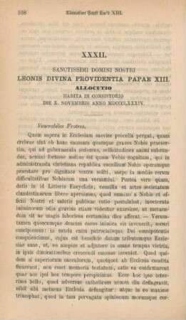 538-541 Allocution Papst Leo's XIII. vom 10. November 1884