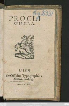 PROCLI || SPHAERA.||(Thoma Linacro Britanno || interprete.||)