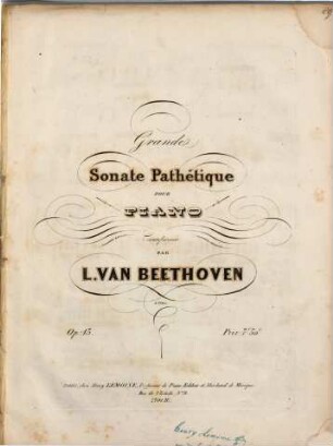 Grande sonate pathétique : pour piano ; Op. 13
