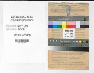 Entnazifizierung Johann Martin , geb. 28.07.1887 (Postinspektor)