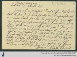 Postkarte vom 26.10.1907.